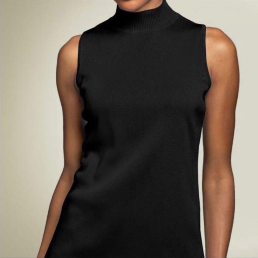 Exclusively Misook Ribbed Mock Turtle-Neck